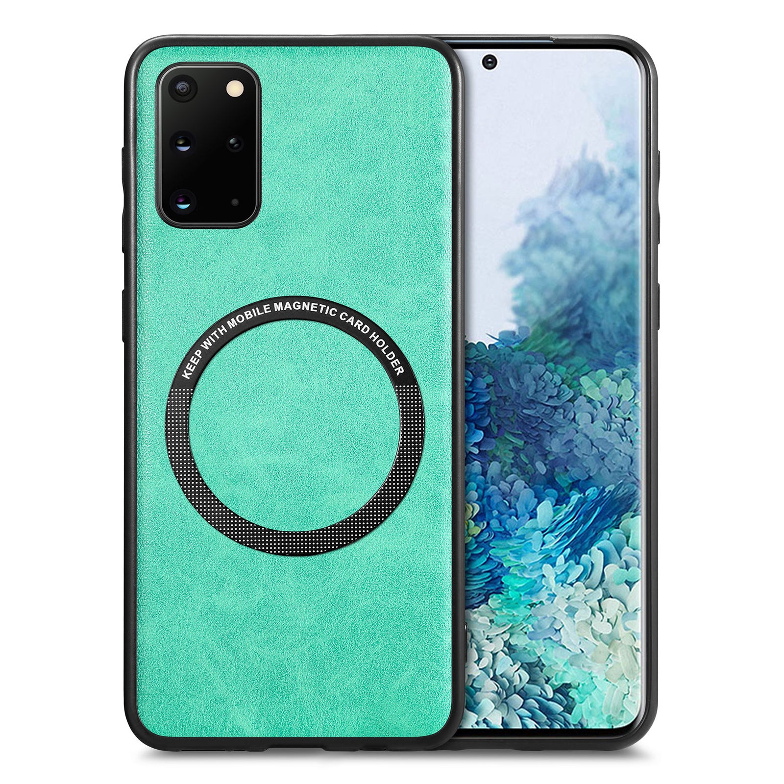 For Samsung Galaxy S20 Plus 4G / 5G Leather Coated PC TPU Cover Phone Case Compatible with MagSafe with Magnetic Holder Metal Ring For Samsung Galaxy S20 Plus 4G / 5G Leather Coated PC TPU Cover Phone Case Compatible with MagSafe with Magnetic Holder Metal Ring